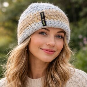 Crochet Beanie Muted Neutral Color Modern Boho Cottagecore by FRINGE Studio